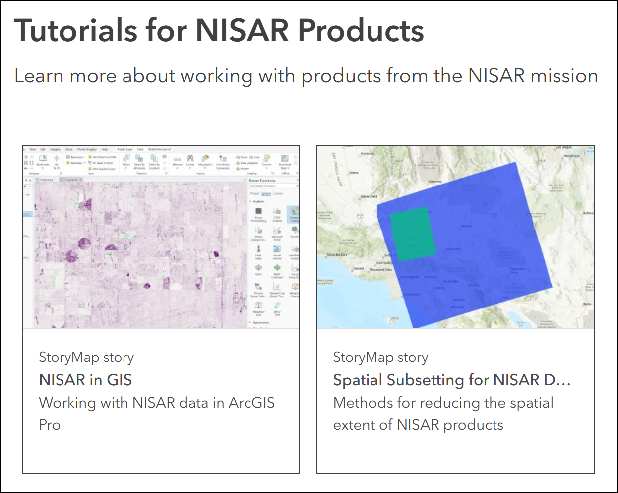 Image of the ASF NISAR StoryMap Gallery